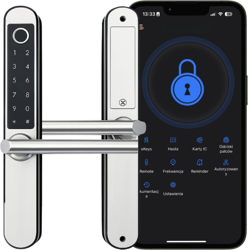 ZAMEK ELEKTRONICZNY KLAMKA DO DRZWI NA KOD SZYFR ODCISK PALCA TTLOCK RFID