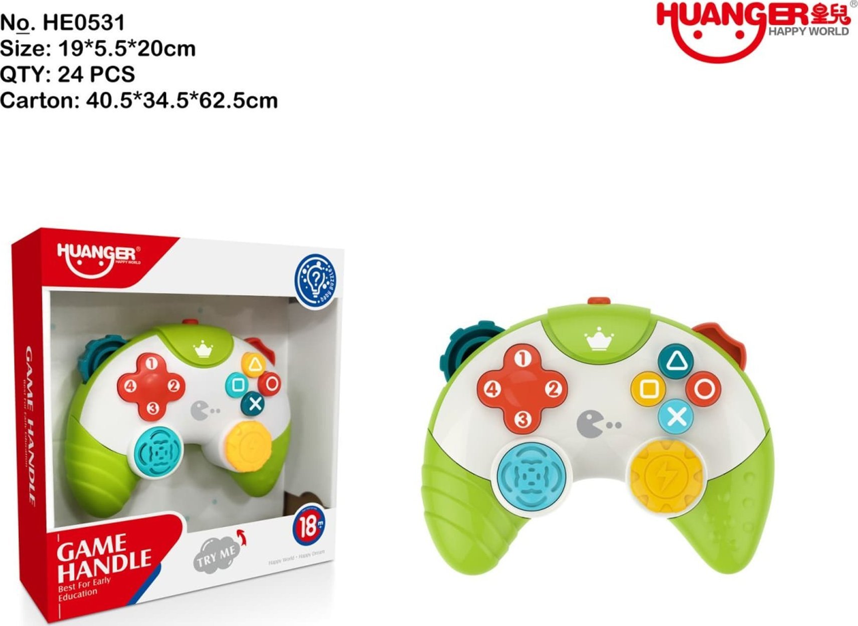 Ramiz Interaktywny Pad Kontroler do Gry dla dzieci 18m+ Kolorowe przyciski + Odgłosy Melodie + Światła