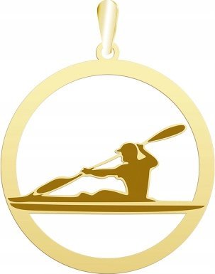 Radziszewska Jewellery Pozłacana Zawieszka Kajakarstwo GRAWER GRATIS