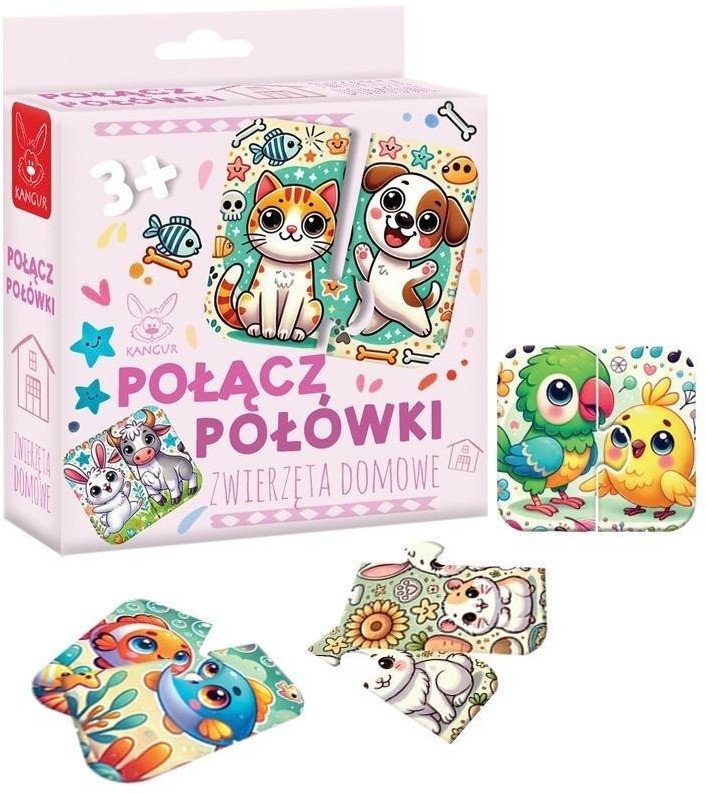 Połącz połówki Zwierzęta domowe 3+