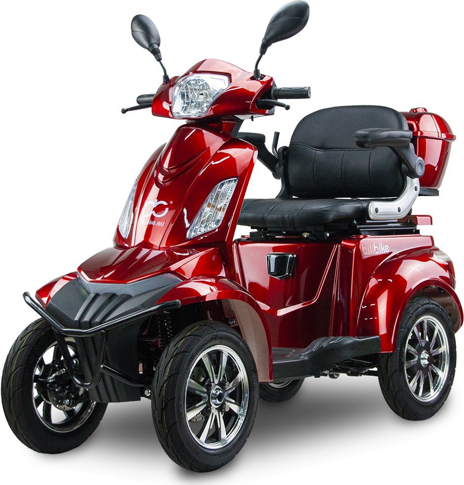 Bili Bike Czterokołowy skuter elektryczny SHINO QUADRO GEL czerwony (bordowy)