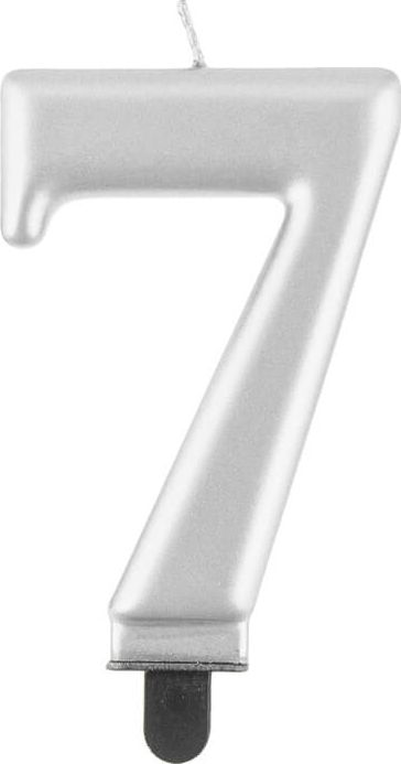 GoDan Świeczka urodzinowa "7" srebrna 8cm