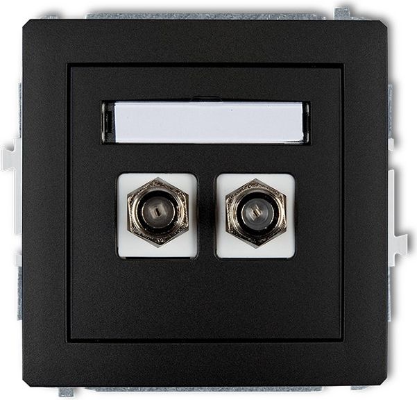 Karlik Gniazdo antenowe Deco podwójne typu F czarny mat (12DGF-2)