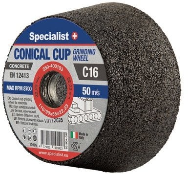 SPECIALIST+ concrete grinder. cup C16, 110/90x55x22.23 mm