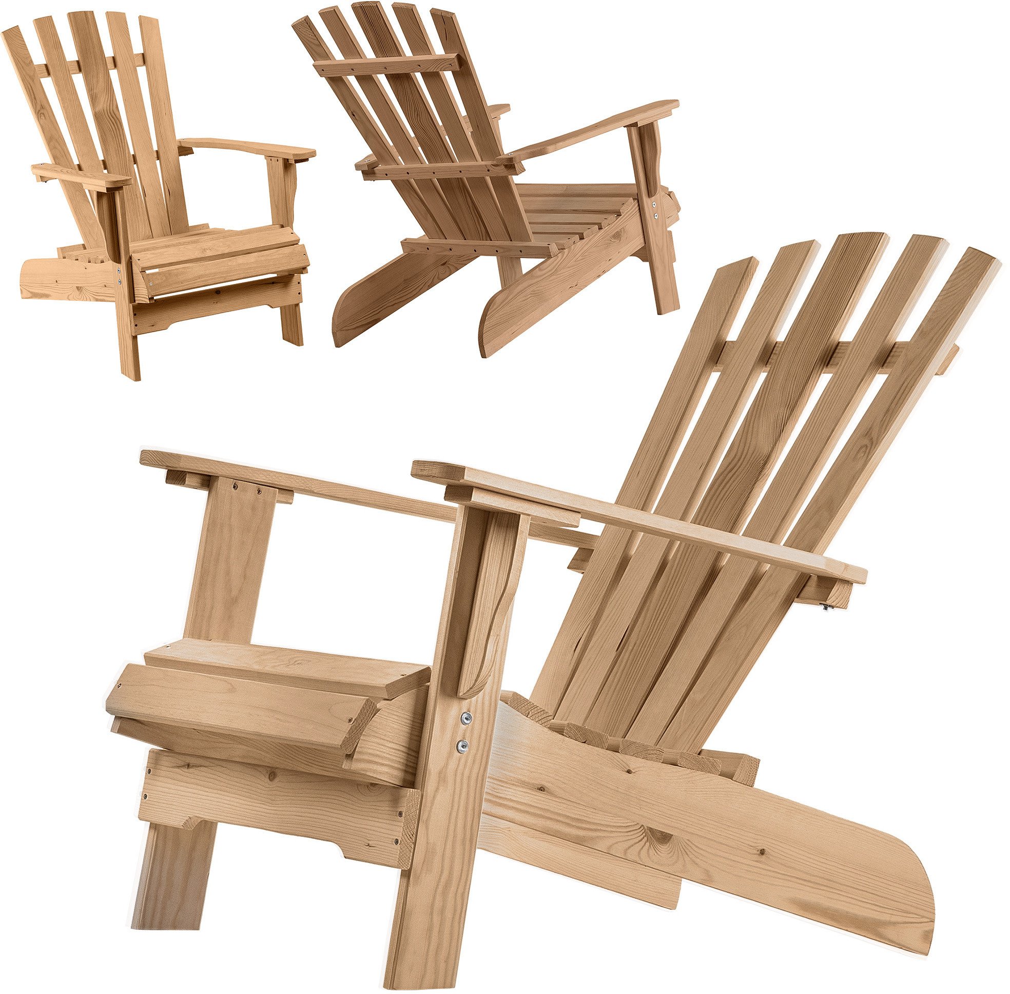 KADAX Fotel drewniany plażowy złoty dąb