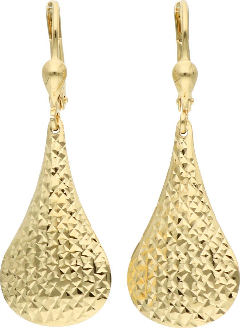 Rosanto Złote diamentowane kolczyki łezki 585 14k