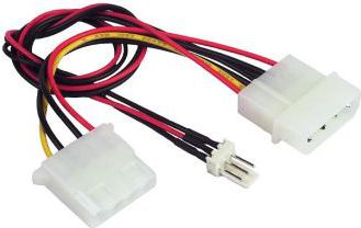 Gembird Molex x2 - 3-pin, 0.15m, Biały (CCPSU5)