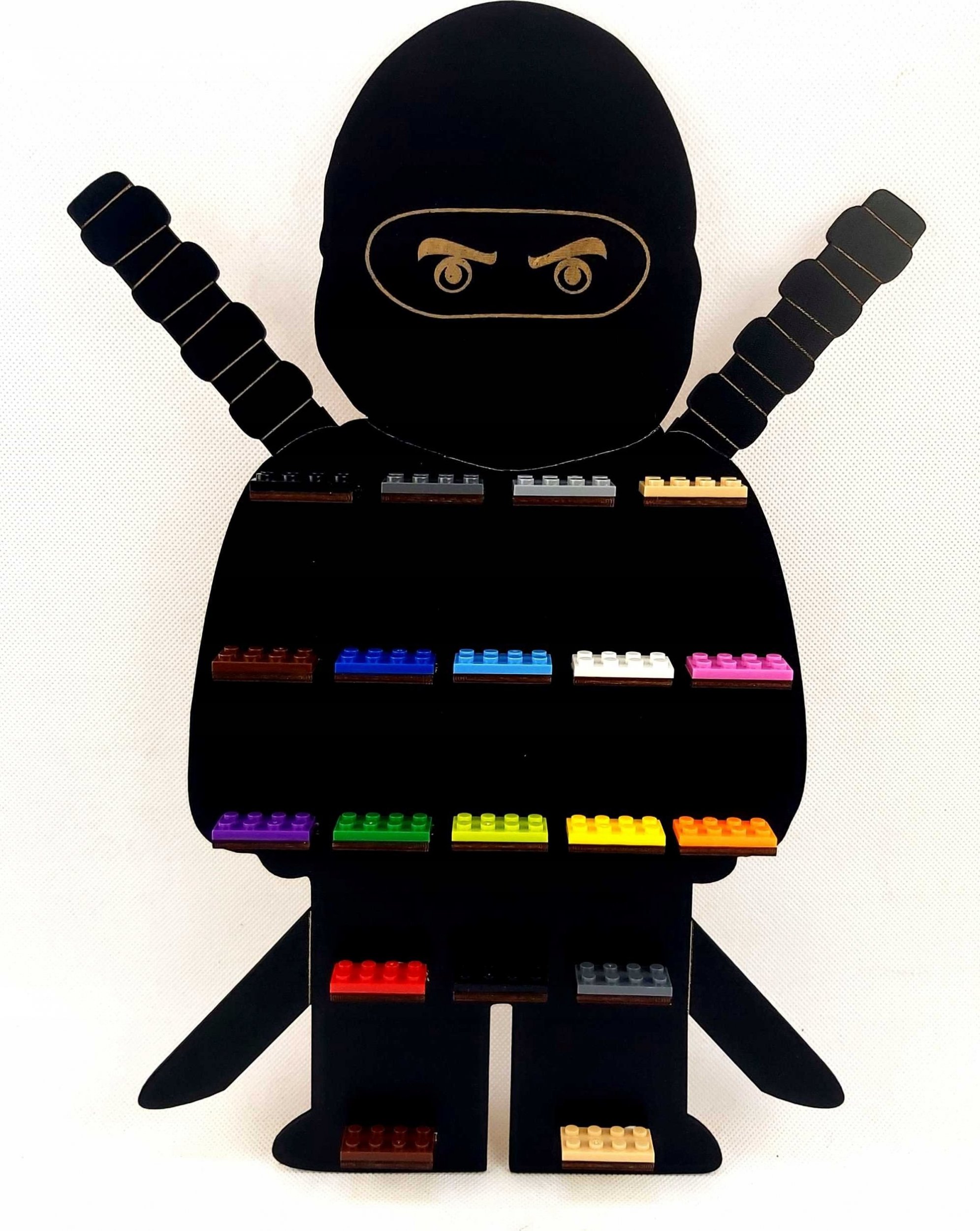 naSciane Półka regał na klocki ludziki figurki ninja czarnM