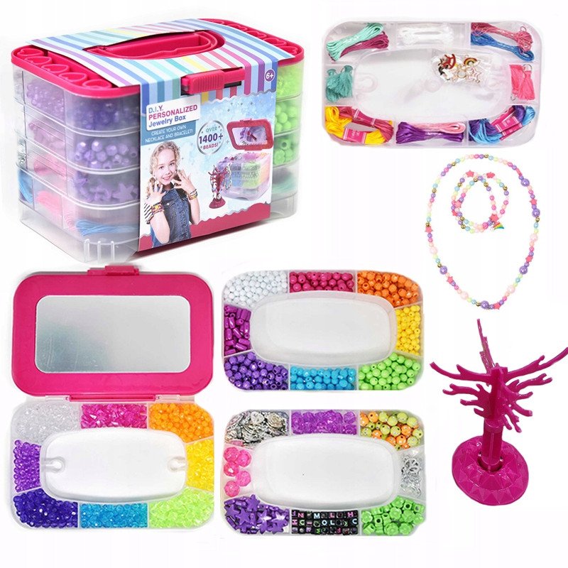 Kuferek 4 poziomy z lusterkiem