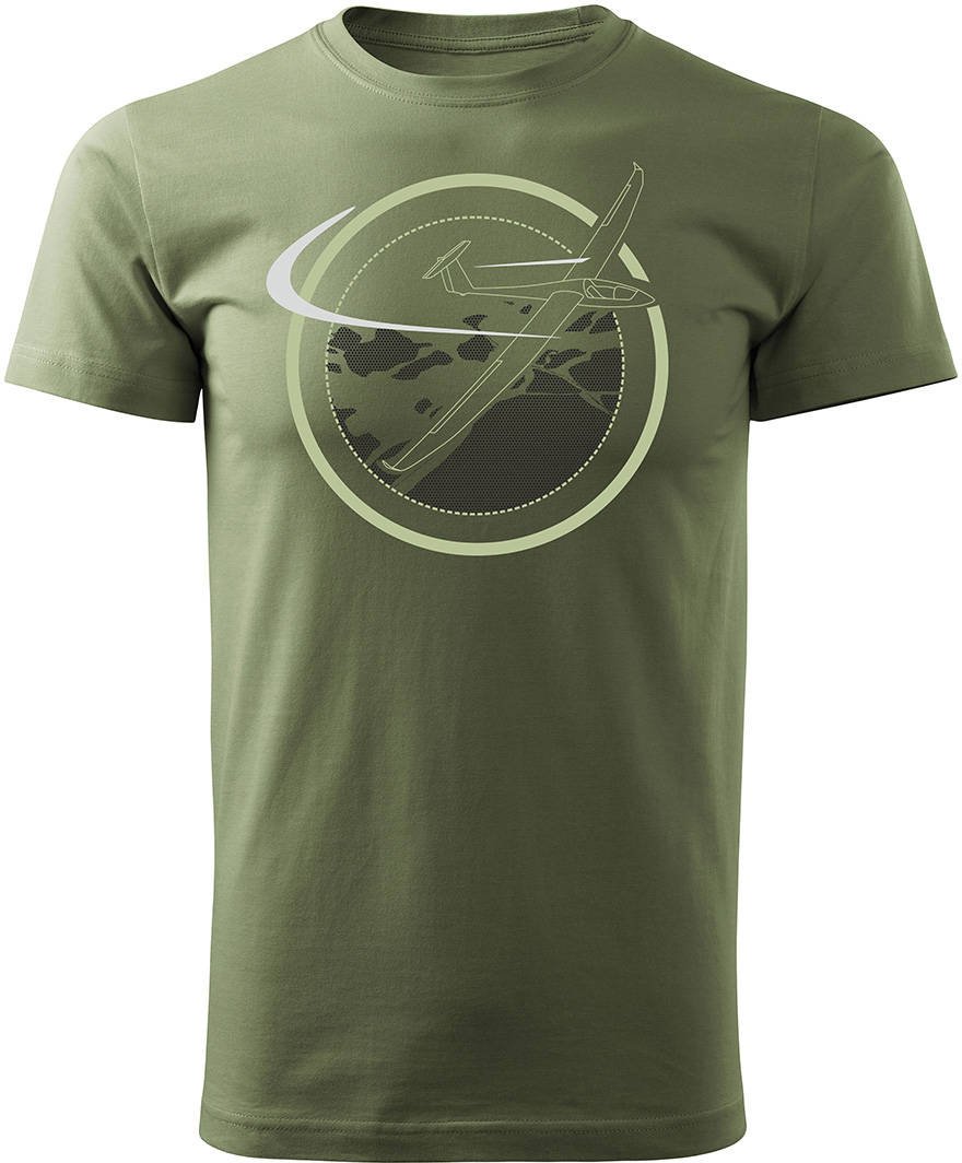 Koszulka dla pilota z szybowcem szybowiec lot męska khaki REGULAR M