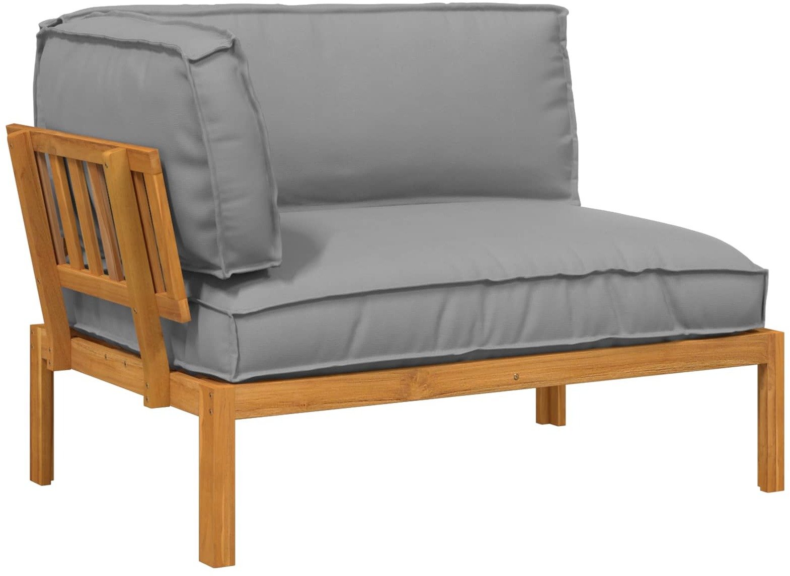 vidaXL Zestaw Sof Gładki Szary 131,5 x 92 x 69 cm Lite Drewno Akacji