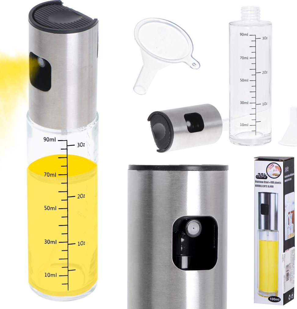 KIK Spryskiwacz do oleju oliwy dozownik w sprayu ze skalą 100ml