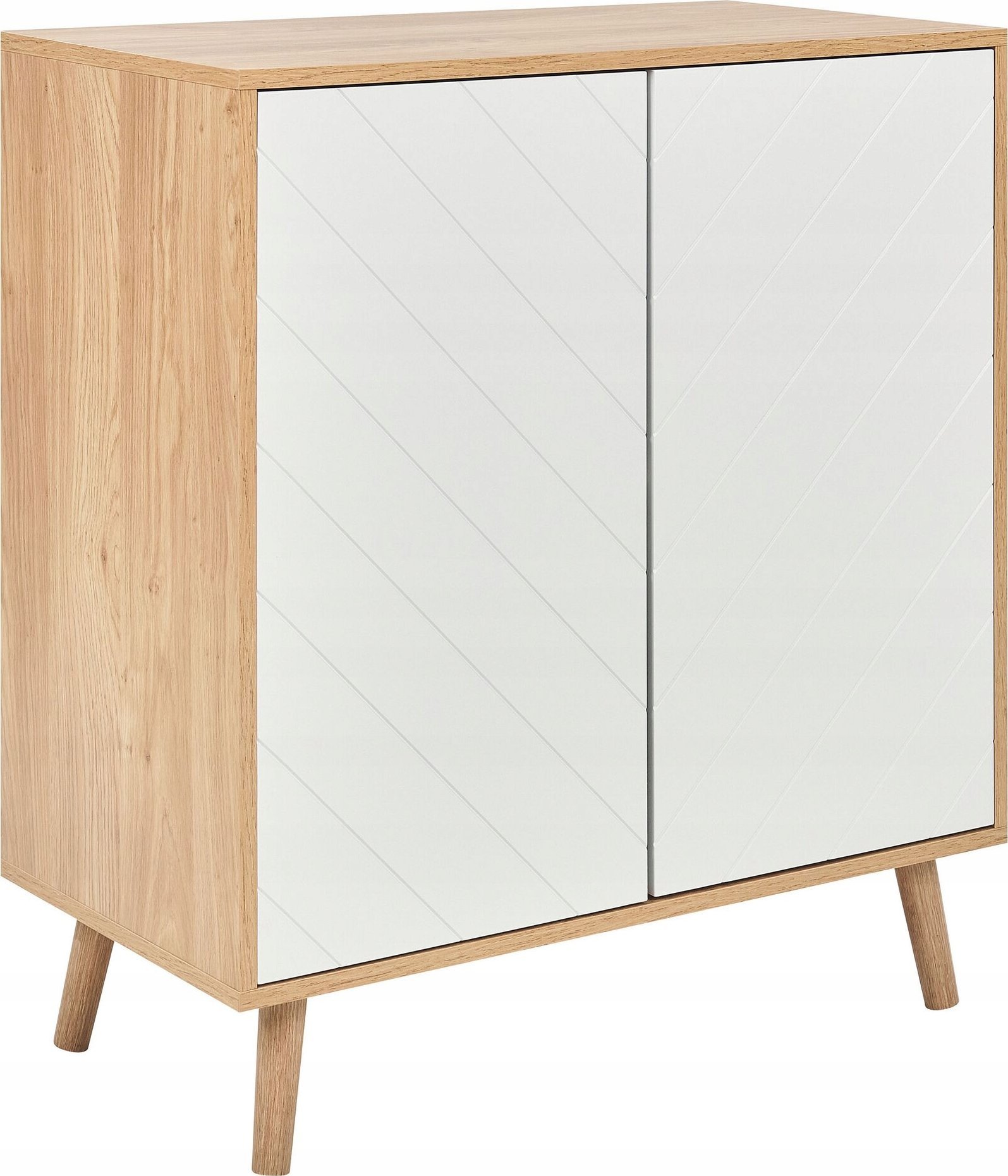 Beliani Szafka dwudrzwiowa jasne drewno z białym BRISTOW