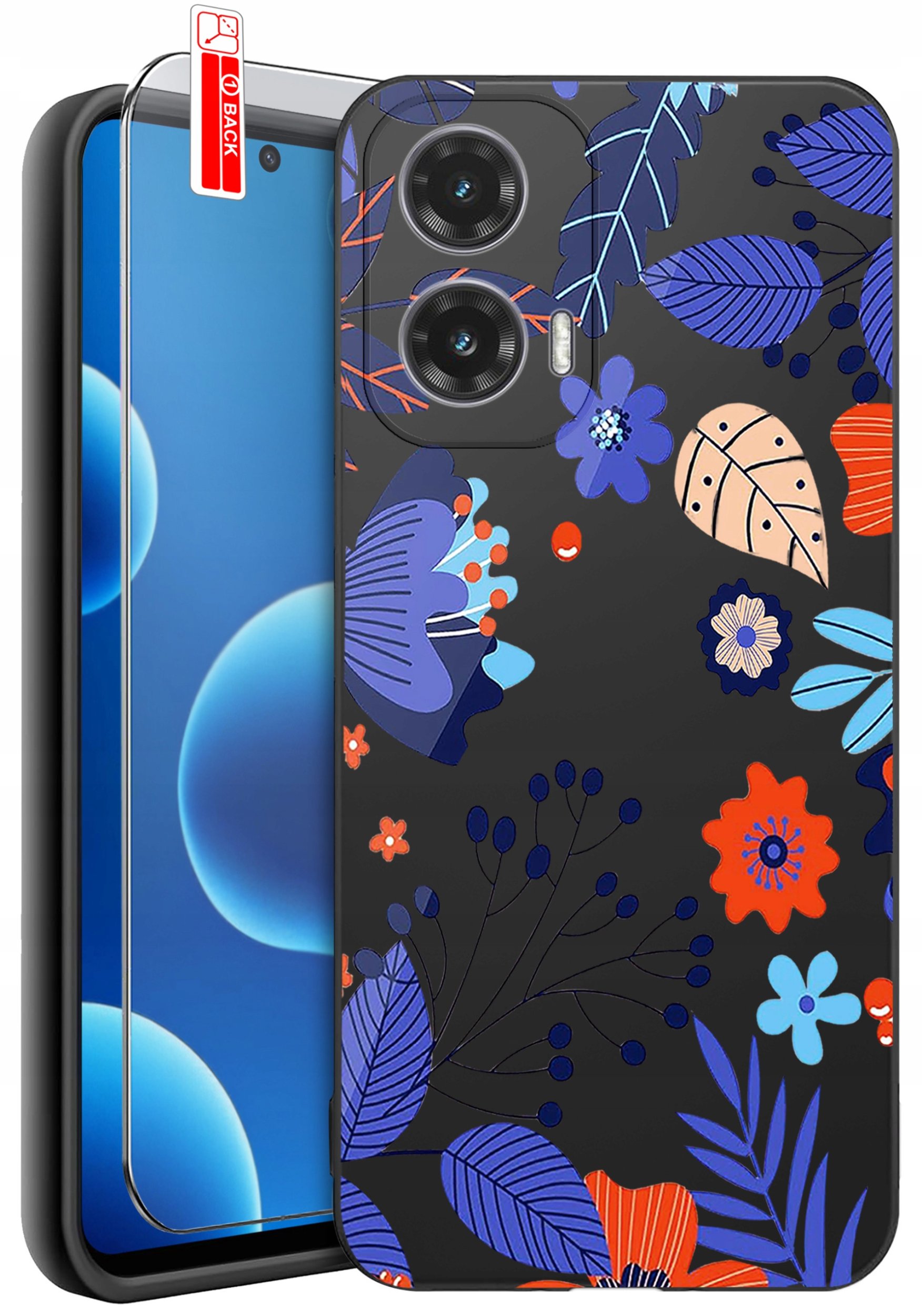 ETUI do Motorola Moto G45 5G | WZORY | SILIKONOWE MATT CASE + SZKŁO 9H