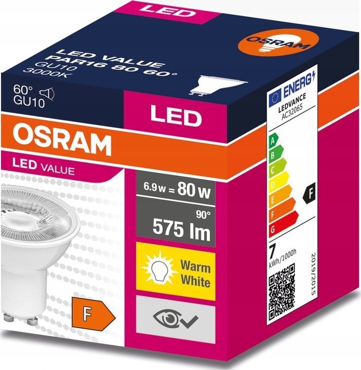Ledvance Żarówka LED GU10 VALUE PAR16 80 60 6,9W/830 230V 4058075599260