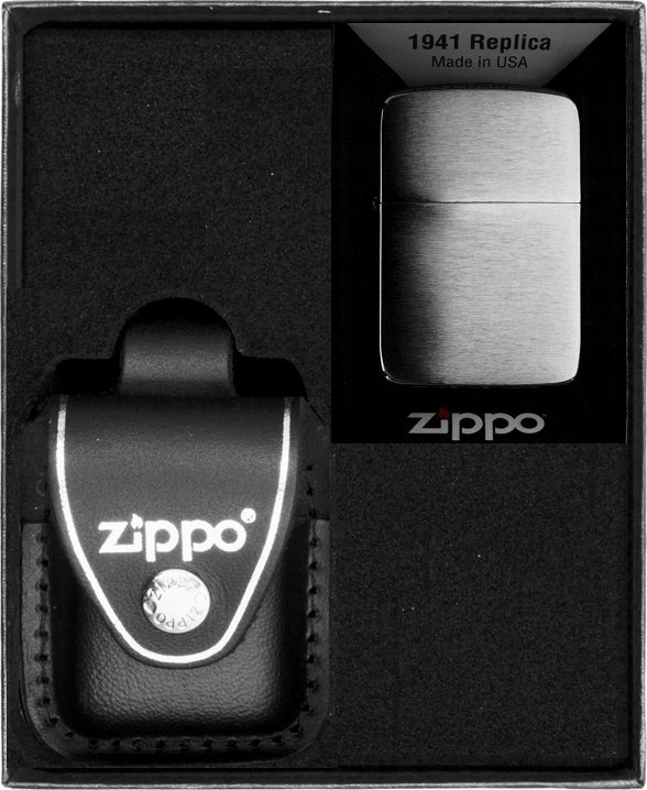 Zestaw ZIPPO Zapalniczka REPLICA BRUSH CHROME Prezentowy No3