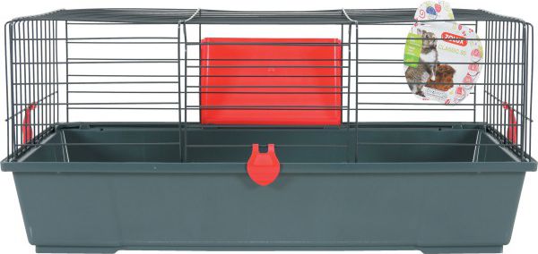 Zolux Klatka CLASSIC 80 cm kol. szary/czerwony