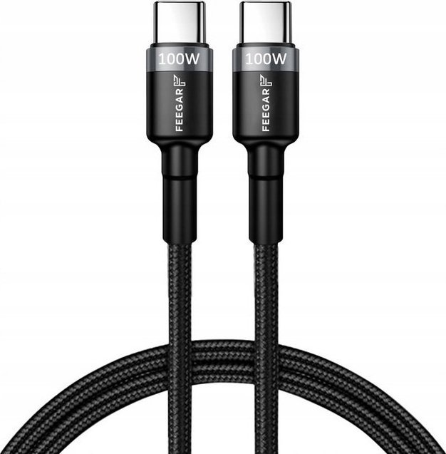Kabel USB Feegar USB-C - USB-C 1 m Czarny (FEE-01901)