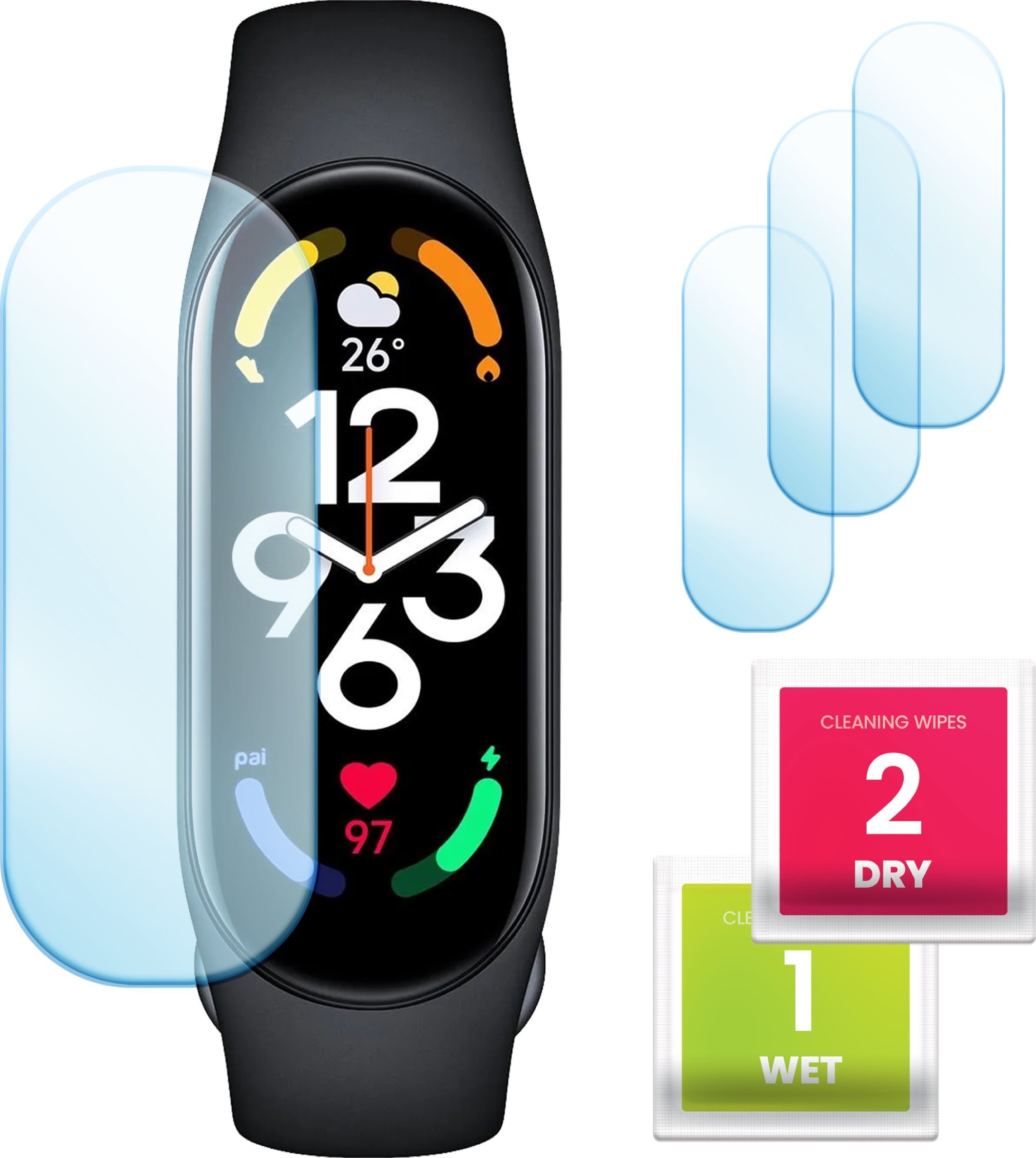 Hello Case 3-PAK Szkło Hybrydowe do Xiaomi Mi Band 7 (Szybka, Szkiełko, Ochronne)
