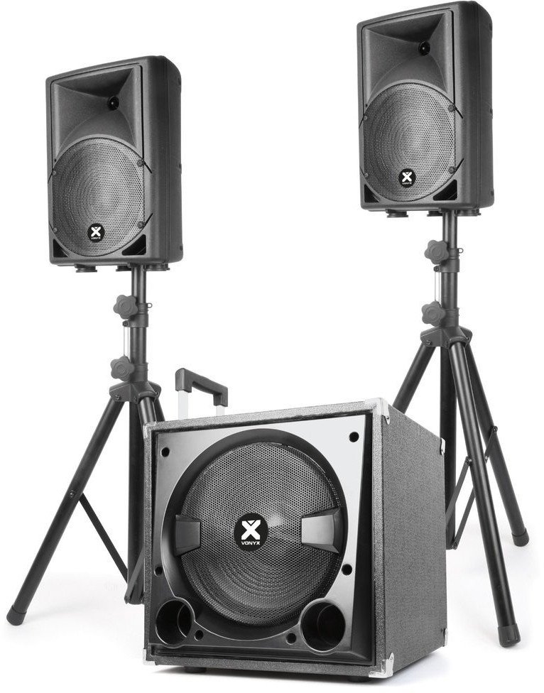 Zestaw nagłośnieniowy 2.1 2x kolumna 8'' subwofer 12'' statywy Vonyx one size