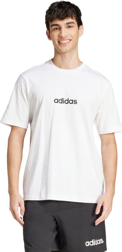 Koszulka męska adidas Essentials Linear Single biała JE9000 L