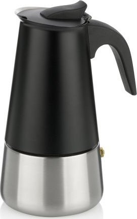 Kawiarka Kela Kafeteria stalowa, 0,3 l (6 filiżanek), śred. 10 x 19,5 cm, czarno-stalowa / Kela