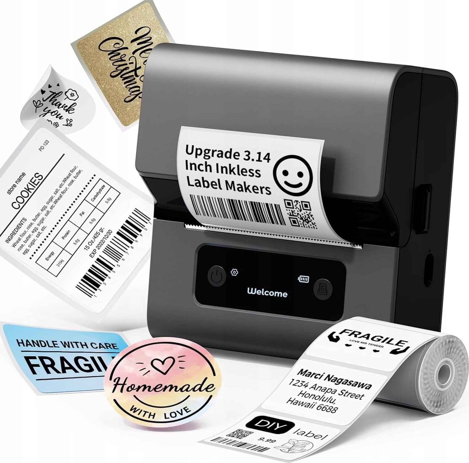 Drukarka etykiet Phomemo Phomemo Drukarka Termiczna Etykiet Bluetooth Ios Android Printmaster / M221 / Czarny