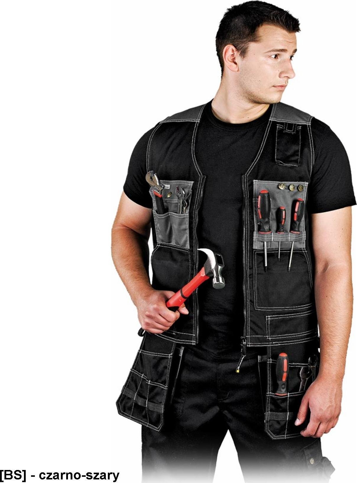 R.E.I.S. LH-POCKER - odzież ochronna, - czarno-szary 3XL