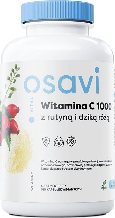 Osavi Osavi - Witamina C1000 z Rutyną i Dziką Różą, 180 kapsułek
