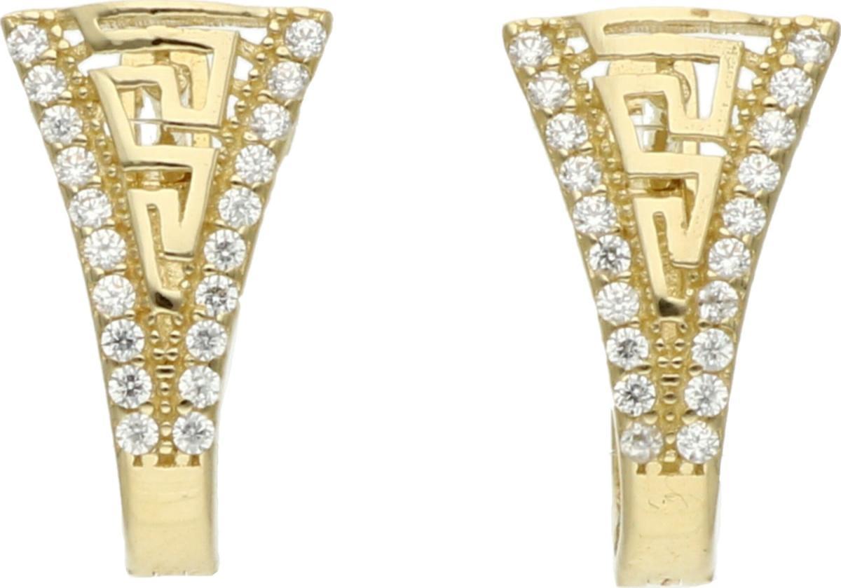 Rosanto Złote kolczyki z drogą grecką na zapięciu angielskim 585 14k