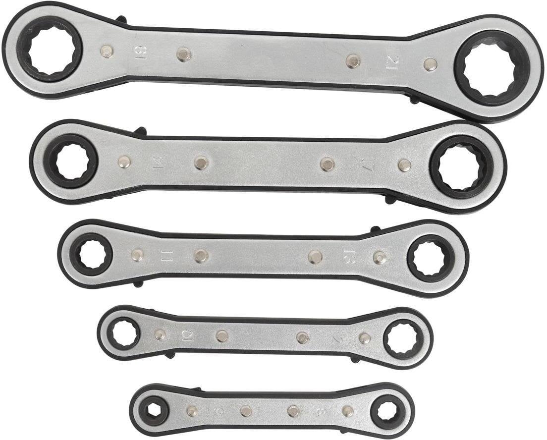 BOXER Ringgaffelnøglesæt med skralde - dobbelt