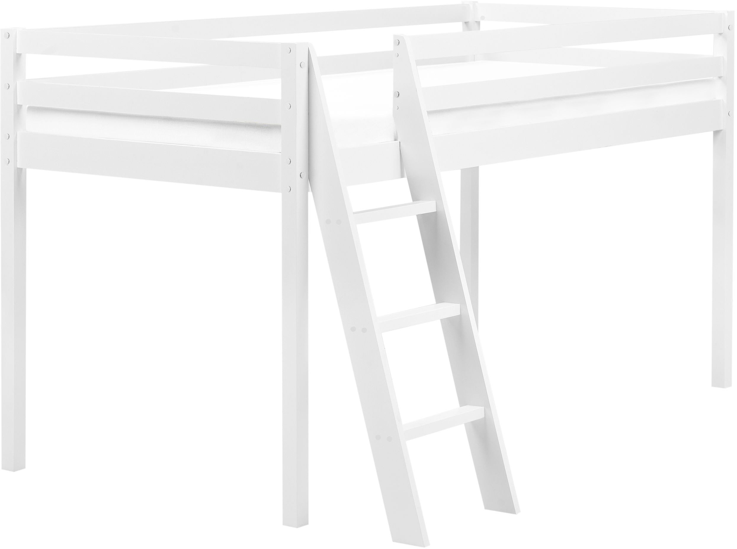 Łóżko na antresoli Drewno sosnowe ASCOUX 90 x 200 cm Biały