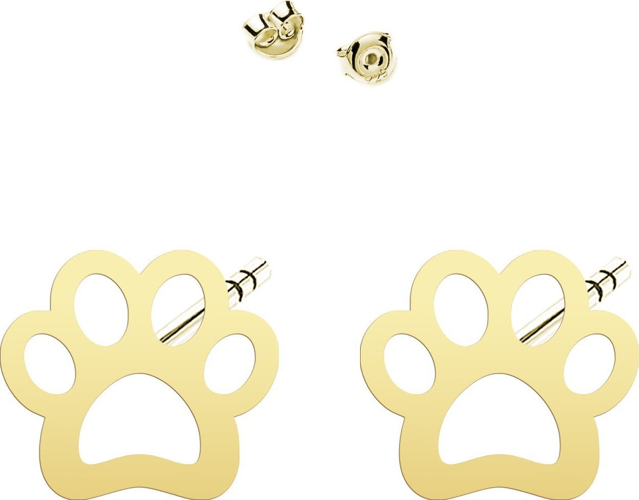 Radziszewska Jewellery Kolczyki Pozłacane Łapka Psa Kota - MEJK Jewellery