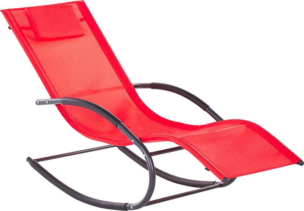 Shumee Leżak ogrodowy bujany czerwony CARANO II