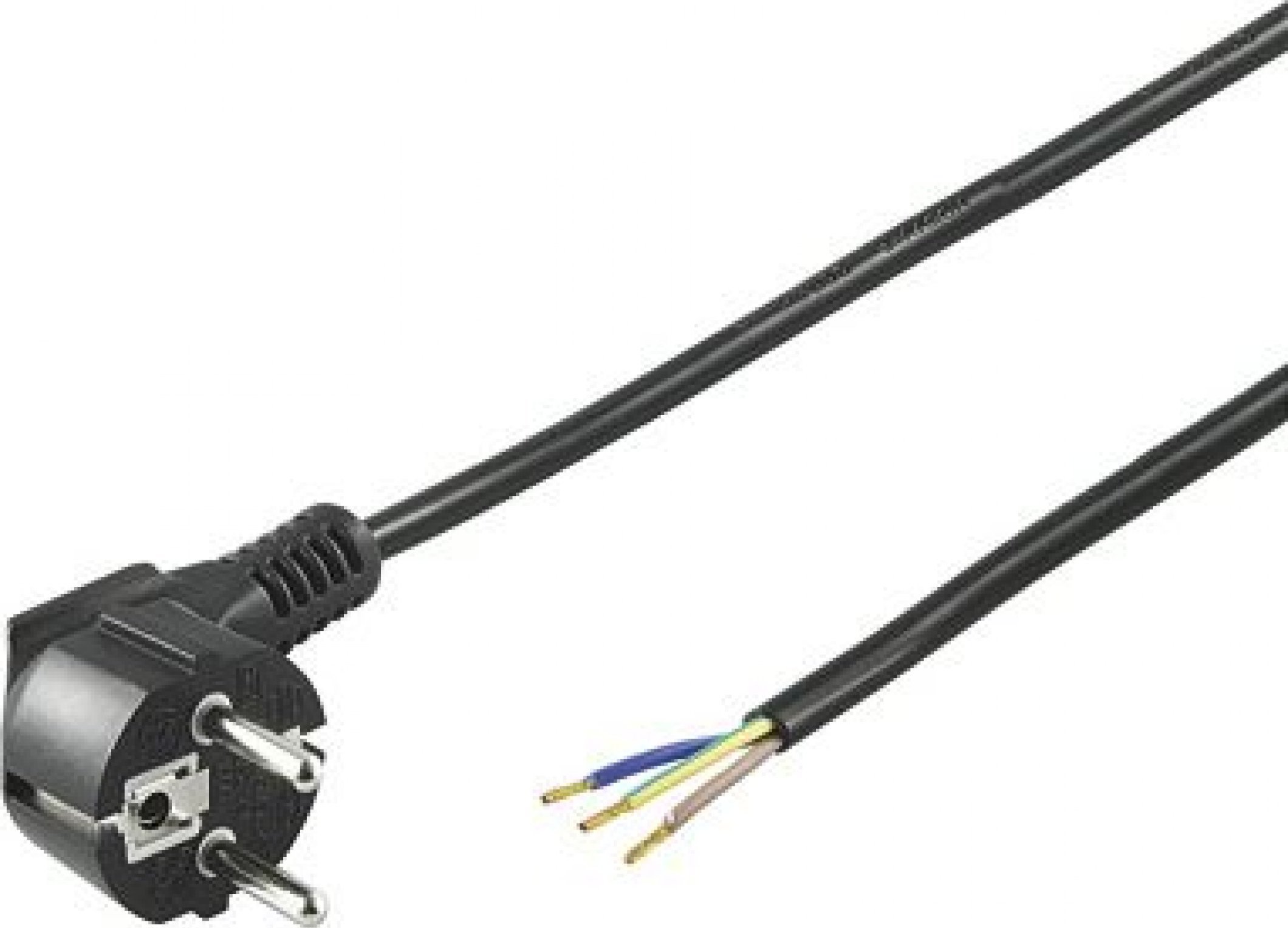 PremiumCord PREMIUMCORD Kabel Flexo síťový třížilový 230V s úhlovou vidlicí 2m černá