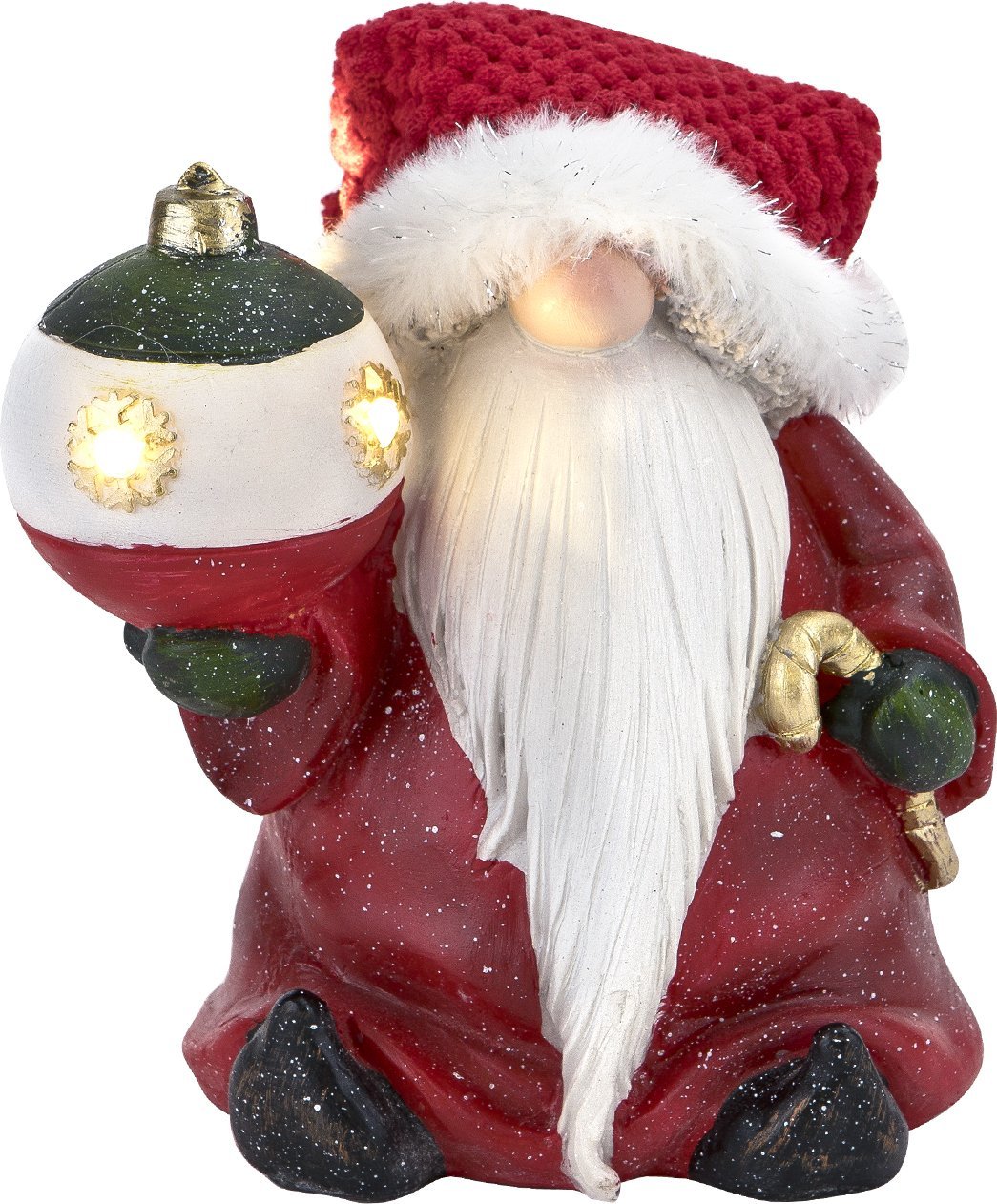 Ewax Figurka ozdobna Mikołaj świecący LED z bombką 7406