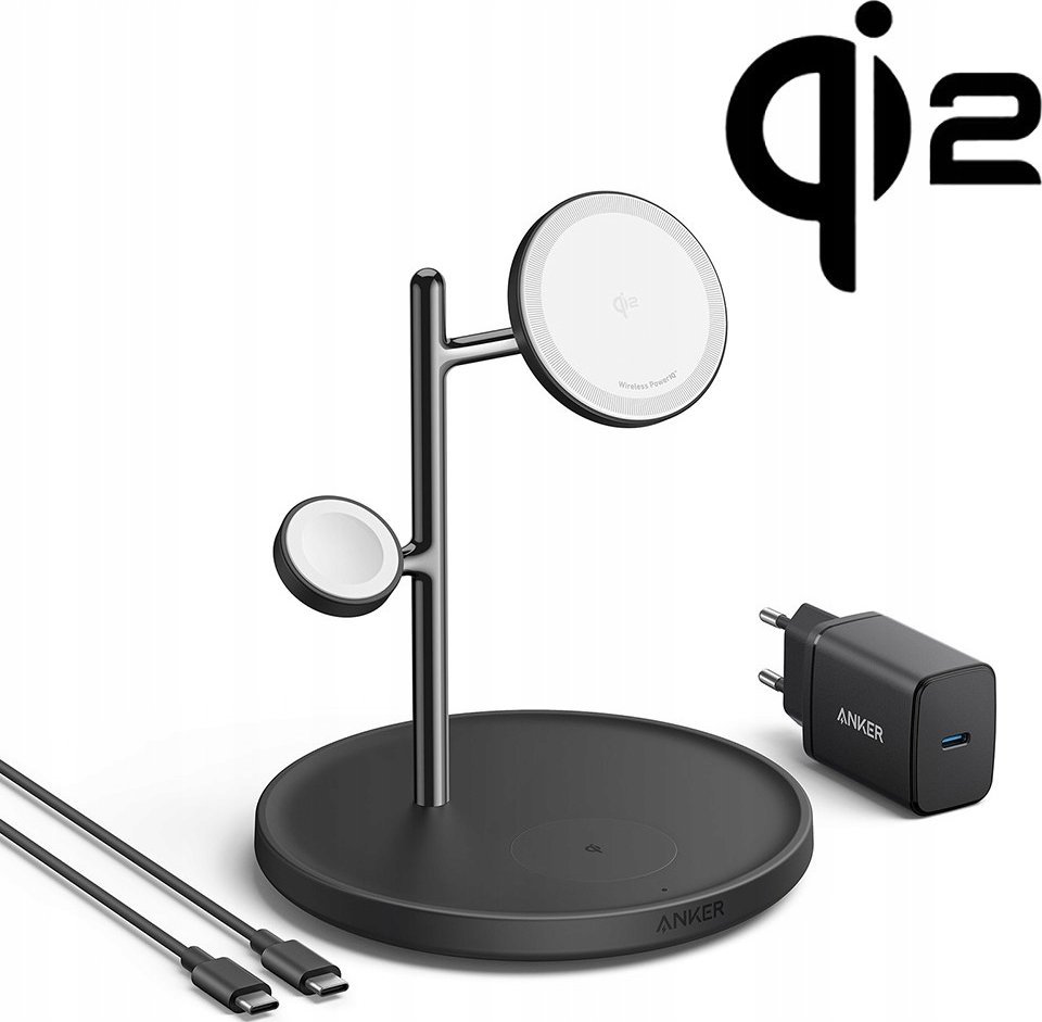 Ładowarka Anker Stacja magnetyczna MagGo 15W 3-in-1 Czarna