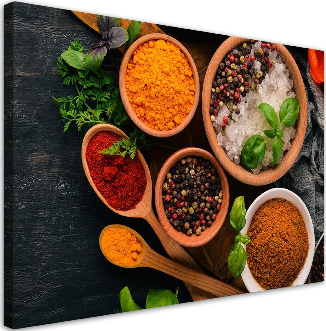 Feeby Obraz na płótnie, Aromatyczne Przyprawy Kuchnia Jedzenie - 90x60