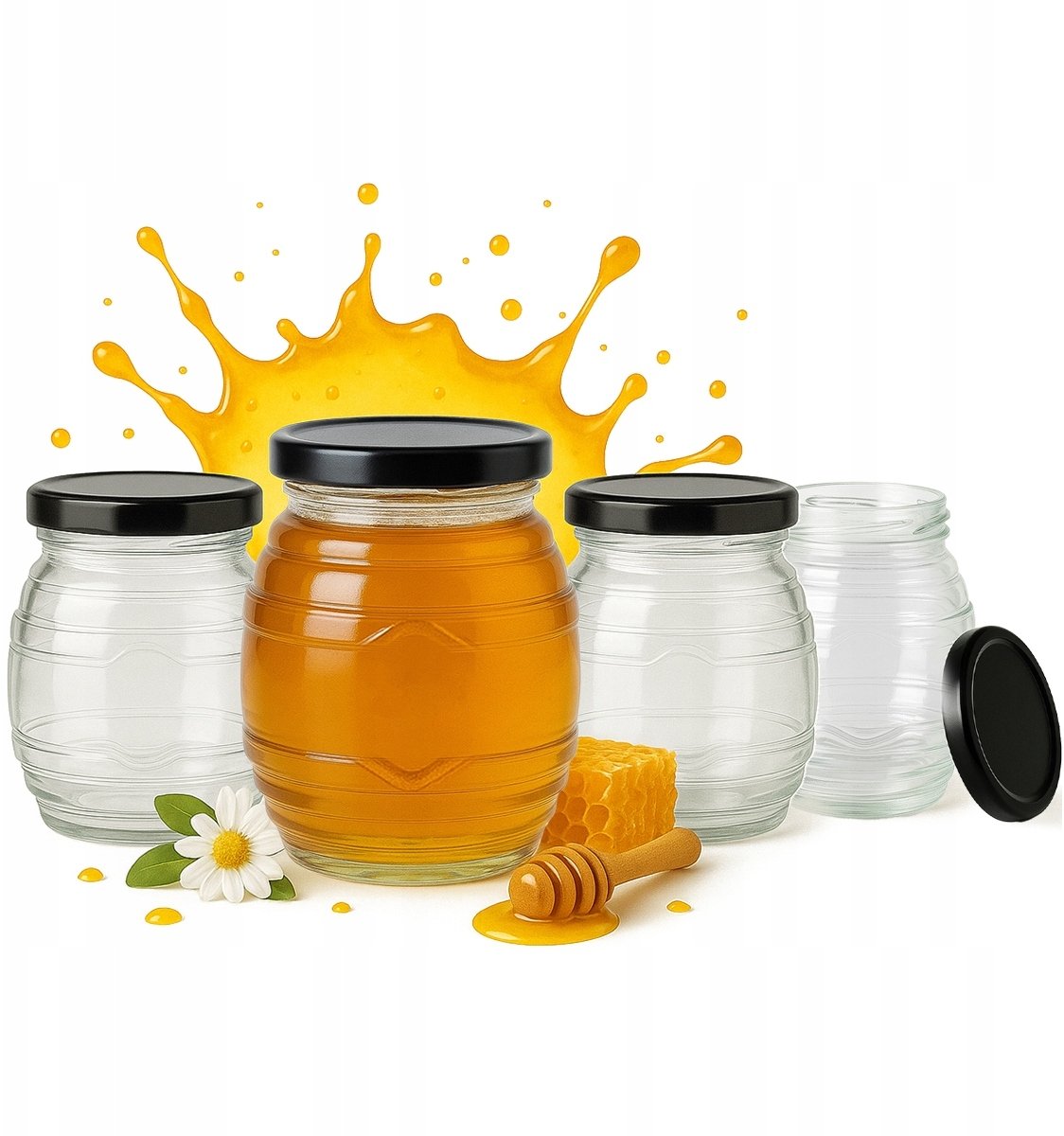 20x Słoiki Szklane UL 180 ml na Miód Dżem Konfitury Krem Pojemniki Szklane