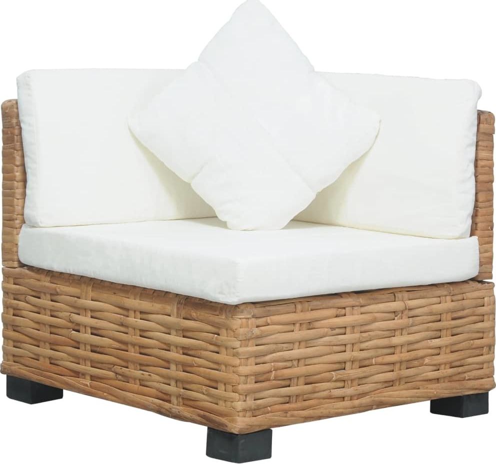 vidaXL narożna sofa z poduszkami, naturalny rattan (286279)