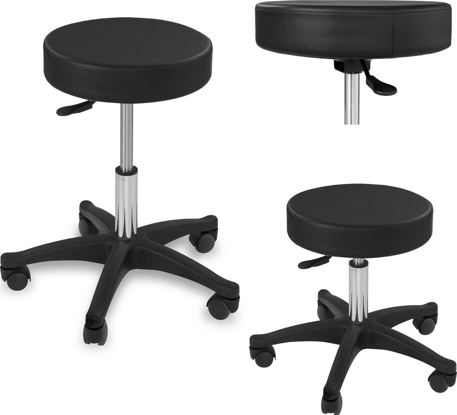 Physa Taboret stołek hoker kosmetyczny obrotowy na kółkach Physa AVERSA czar