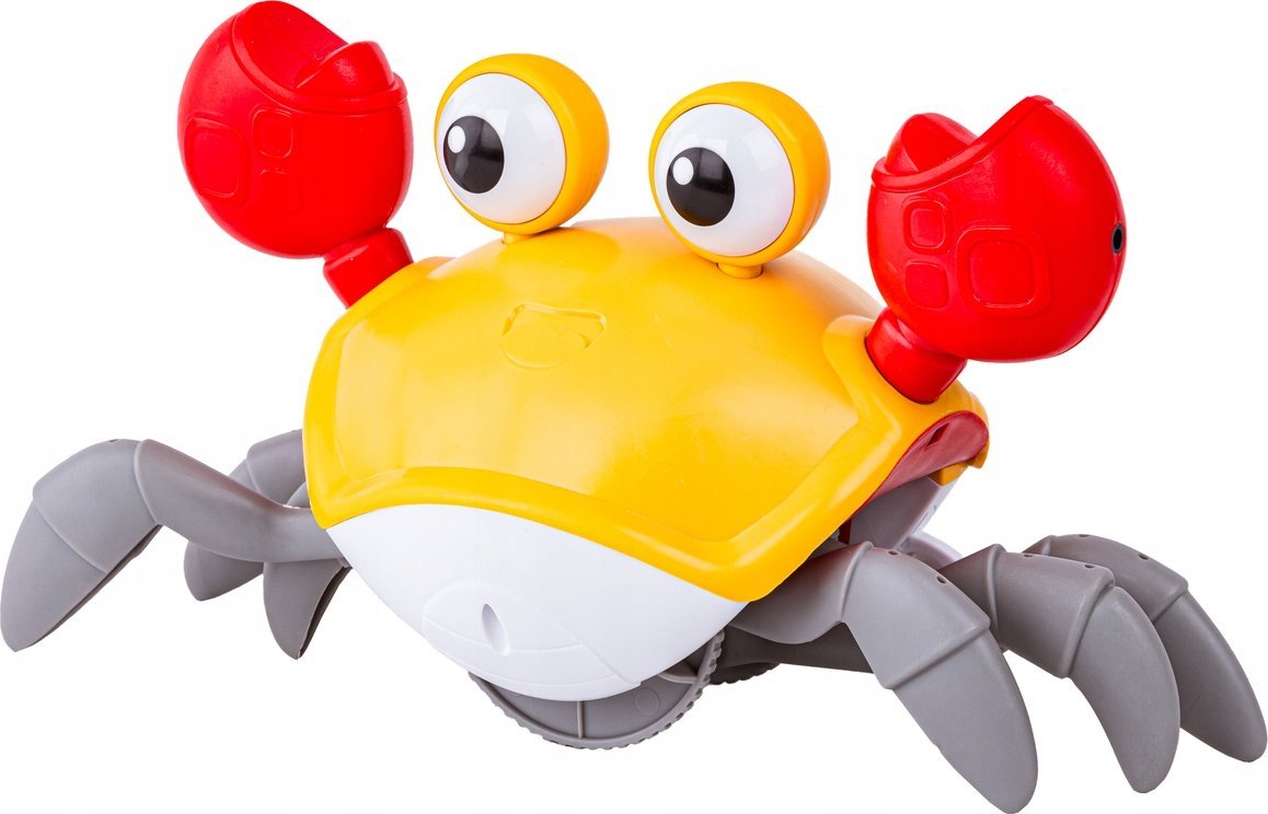 Uciekający Pełzający Krab, Interaktywna Zabawka, Świeci, Gra melodie Robot ŻÓŁTY