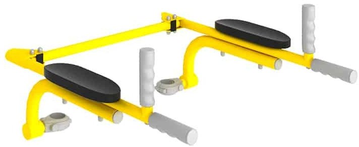 Poręcze do ćwiczeń podnoszone do drabinki gimnastycznej żółty