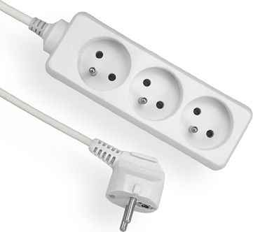 Elgotech Przedłużacz Economic 3 gniazda z/u biały 2m (EPS-302)