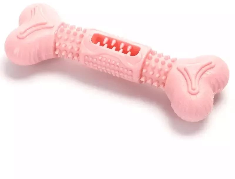 Kość dla psa gryzak gumowa zabawka z wypustkami do czyszczenia zębów