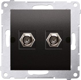 Kontakt-Simon Gniazdo antenowe Simon 54 podwójne typu F antracyt (DASF2.01/48)