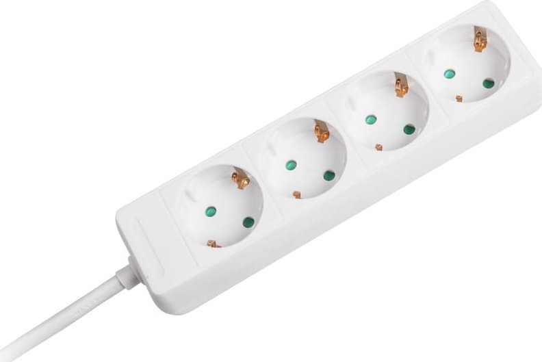 Rebel Przedłużacz biały Rebel 4 gniazda typu niemieckiego, dł. 1,5m (3x1.0) bez przełącznika