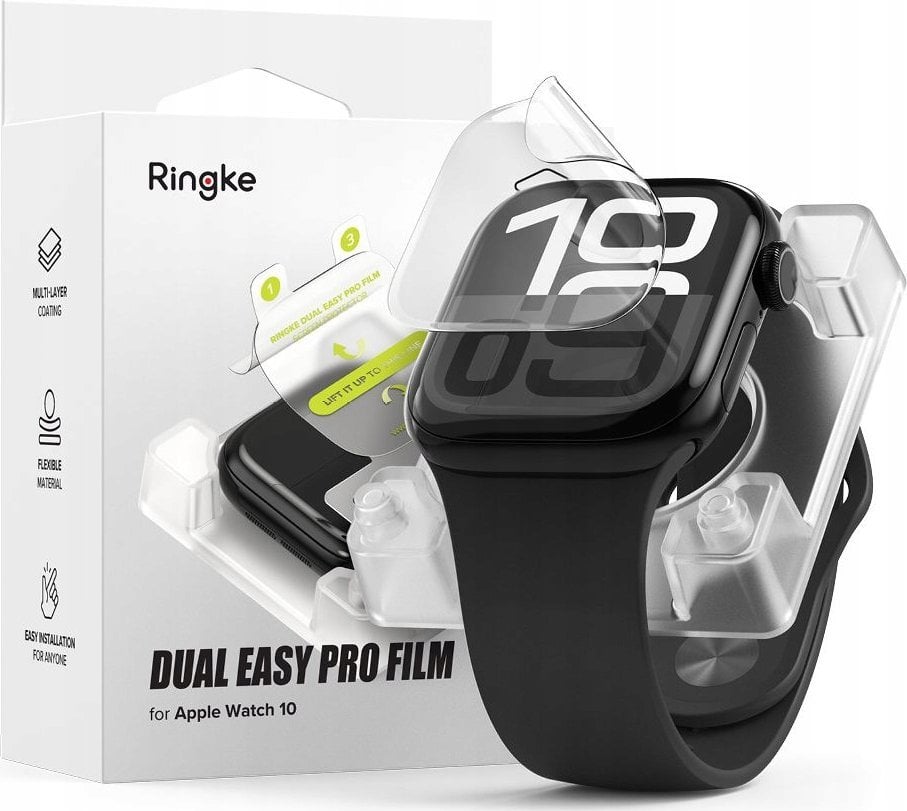 FOLIA OCHRONNA RINGKE DUAL EASY PRO 2-PACK APPLE WATCH 10 (42 MM) CLEAR