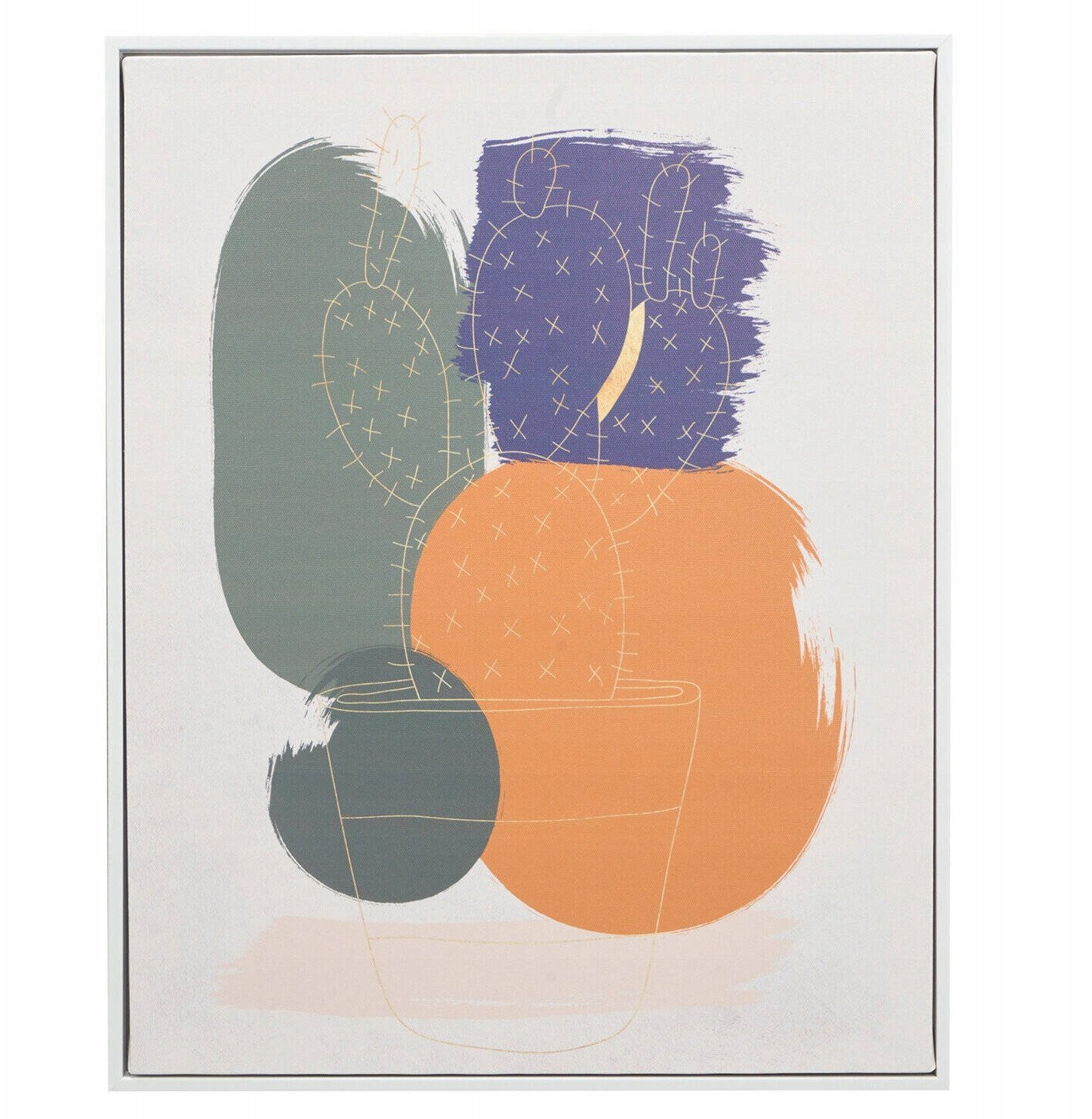 Obraz w białej ramie SOLARA motyw okręgów, 40 x 70 cm