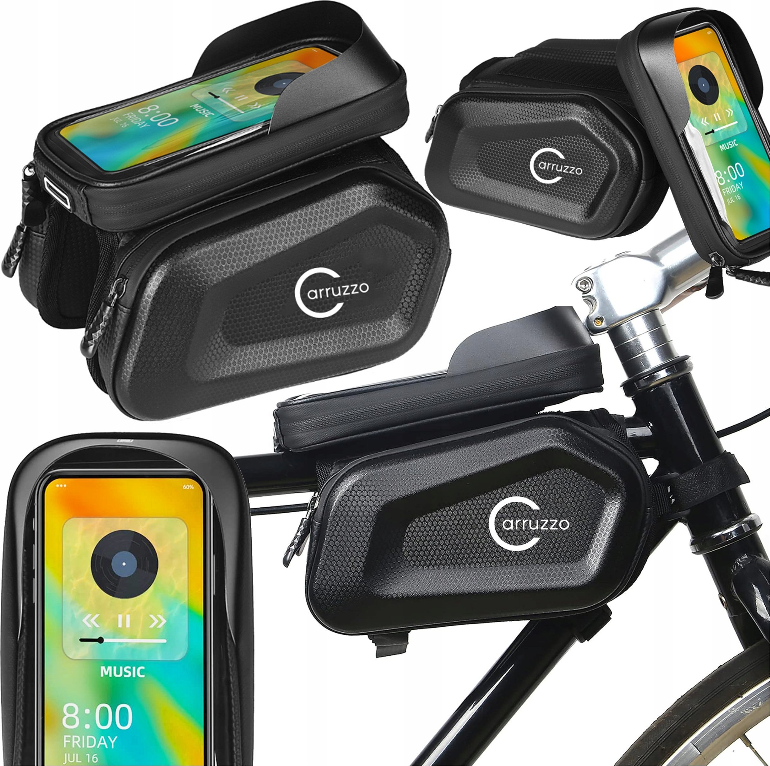 Carruzzo L34M SAKWA ROWEROWA PODWÓJNA NA TELEFON NA RAMĘ